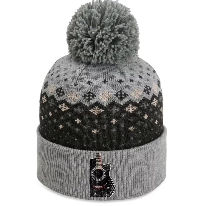 Black Acoustic Guitar Grunge The Baniff Cuffed Pom Beanie