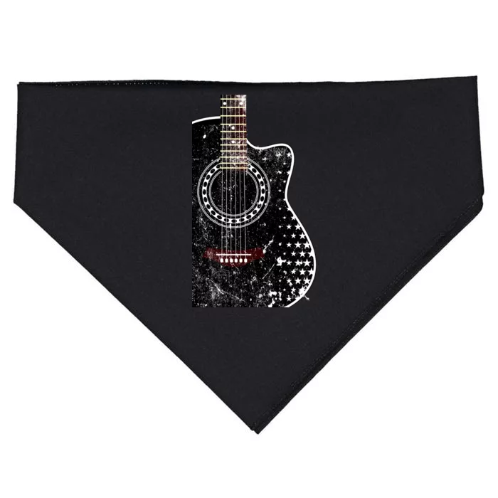 Black Acoustic Guitar Grunge USA-Made Doggie Bandana