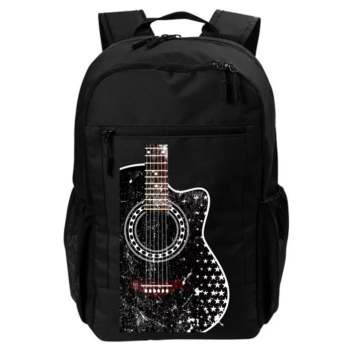 Black Acoustic Guitar Grunge Daily Commute Backpack