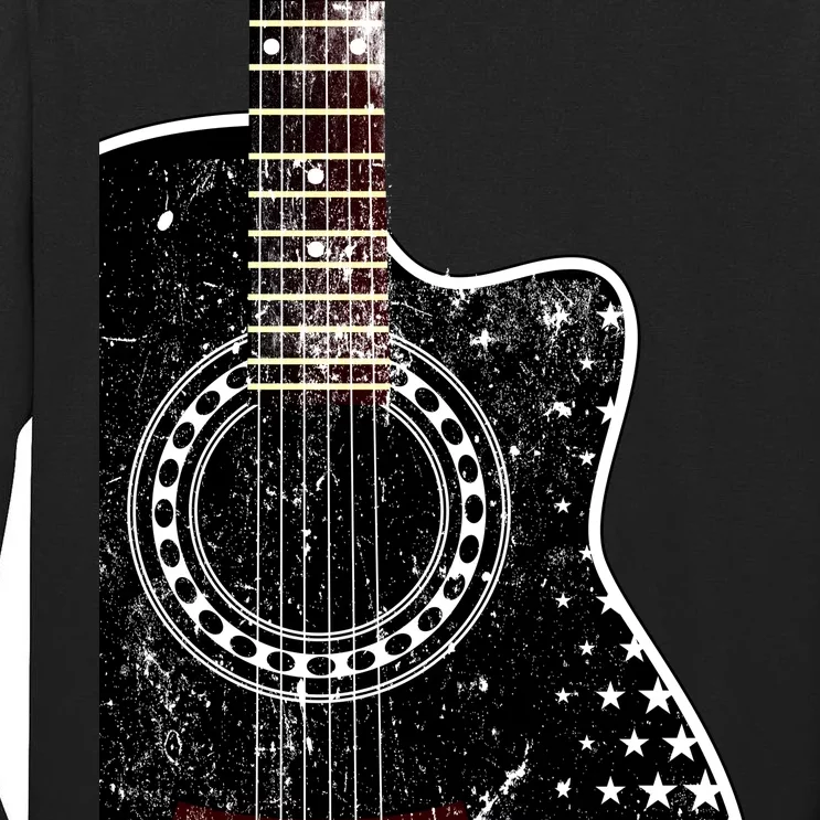 Black Acoustic Guitar Grunge Tall Long Sleeve T-Shirt