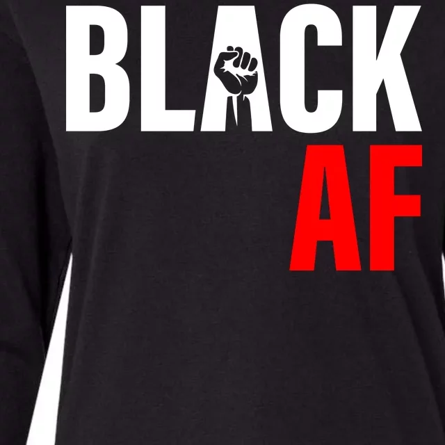 Black AF Fist Logo Womens Cotton Relaxed Long Sleeve T-Shirt