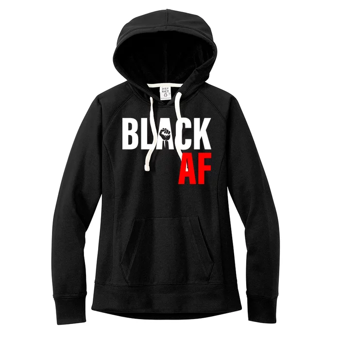 Black AF Fist Logo Women's Fleece Hoodie