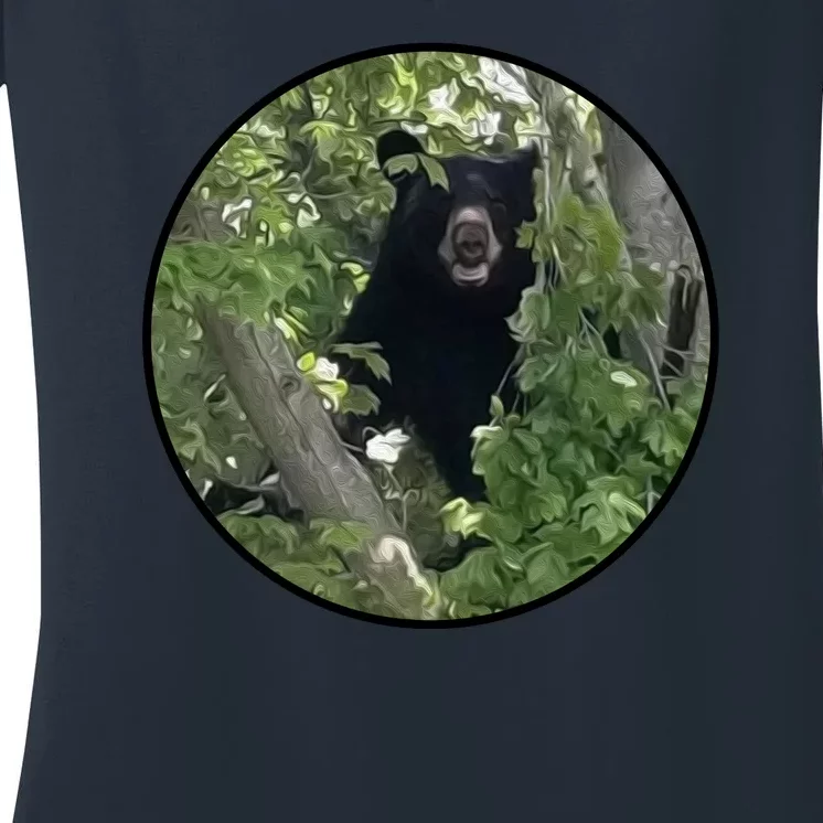 Black Bear Wilderness Women's V-Neck T-Shirt