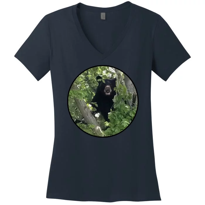 Black Bear Wilderness Women's V-Neck T-Shirt