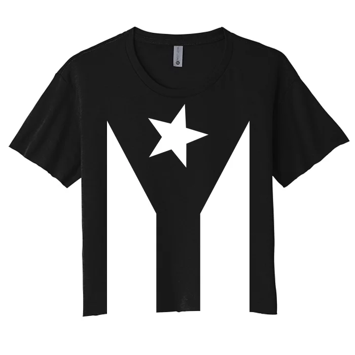 Black Boricua Flag Protest Women's Crop Top Tee