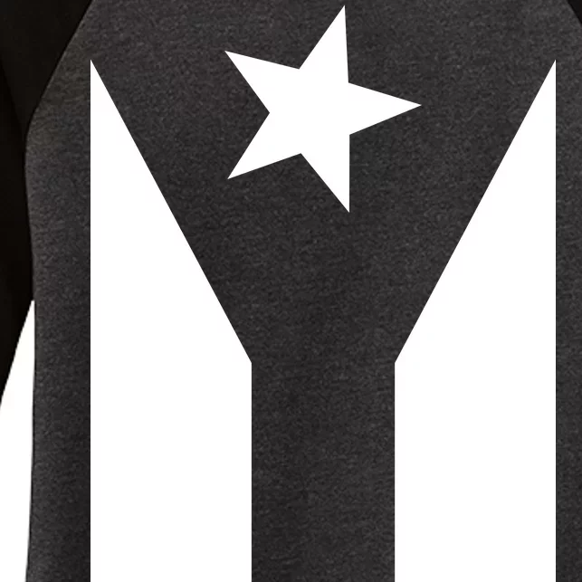 Black Boricua Flag Protest Women's Tri-Blend 3/4-Sleeve Raglan Shirt