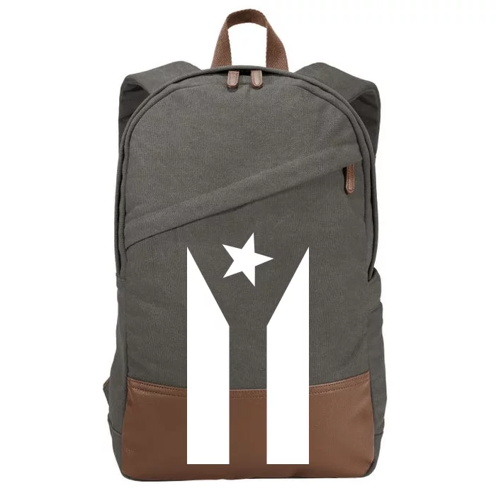 Black Boricua Flag Protest Cotton Canvas Backpack