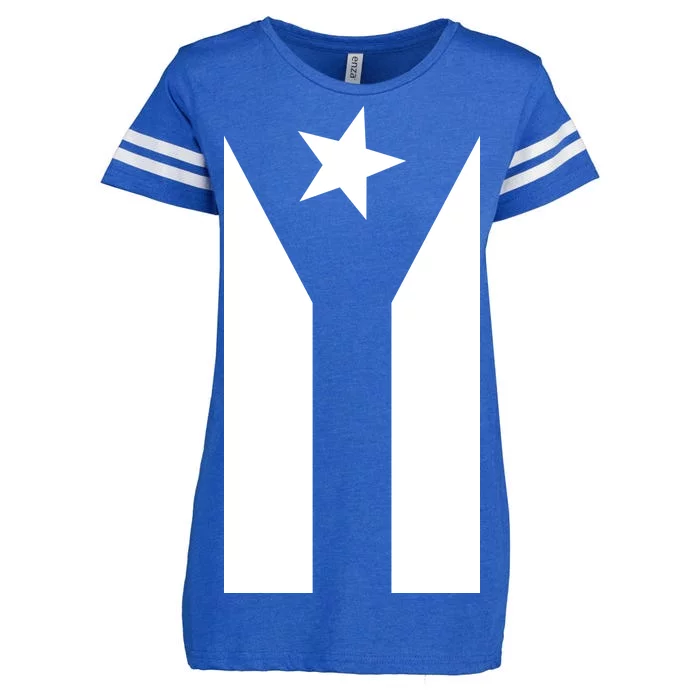 Black Boricua Flag Protest Enza Ladies Jersey Football T-Shirt