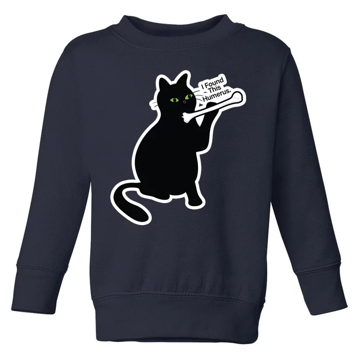 Black Cat I Found This Humerus Funny Toddler Sweatshirt