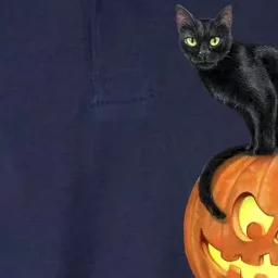 Black Cat Jack O' Lantern Pumpkin Softstyle Adult Sport Polo