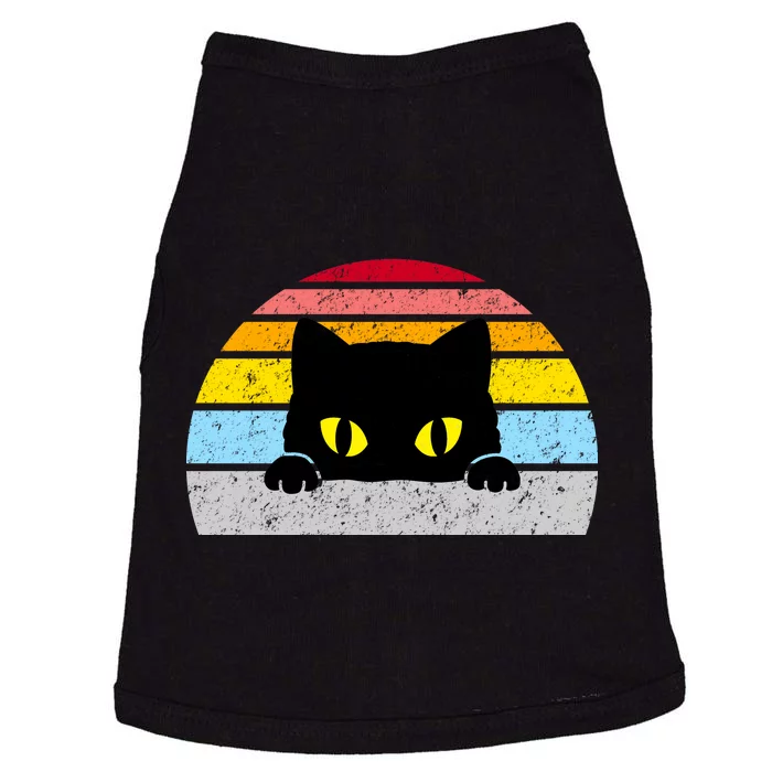 Black Cat Peaking Vintage Doggie Tank