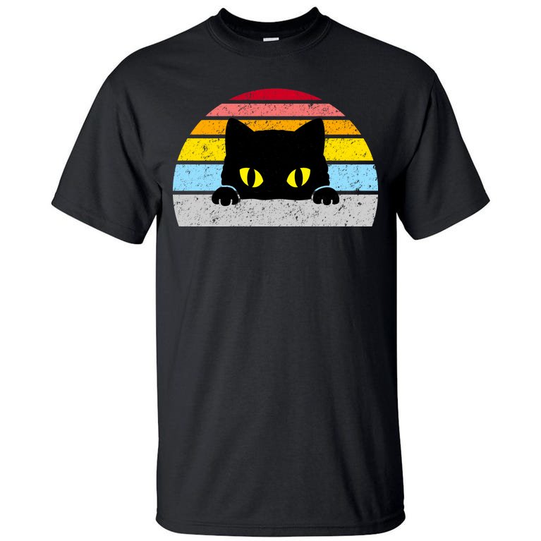 Black Cat Peaking Vintage Tall T-Shirt