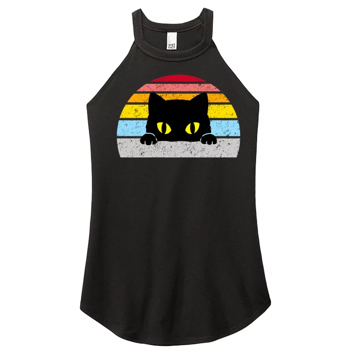 Black Cat Peaking Vintage Women’s Perfect Tri Rocker Tank