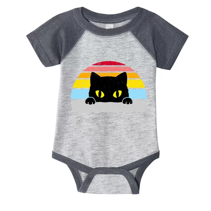 Black Cat Peaking Vintage Infant Baby Jersey Bodysuit