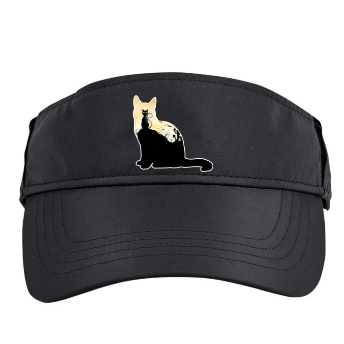 Black Cat Spooky Town Adult Drive Performance Visor