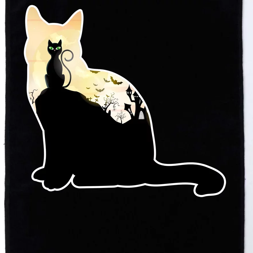 Black Cat Spooky Town Platinum Collection Golf Towel