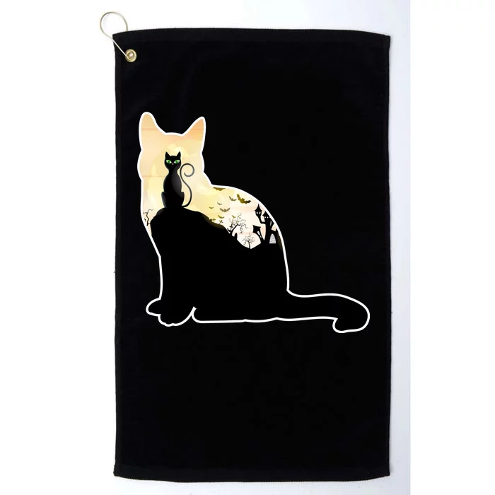 Black Cat Spooky Town Platinum Collection Golf Towel