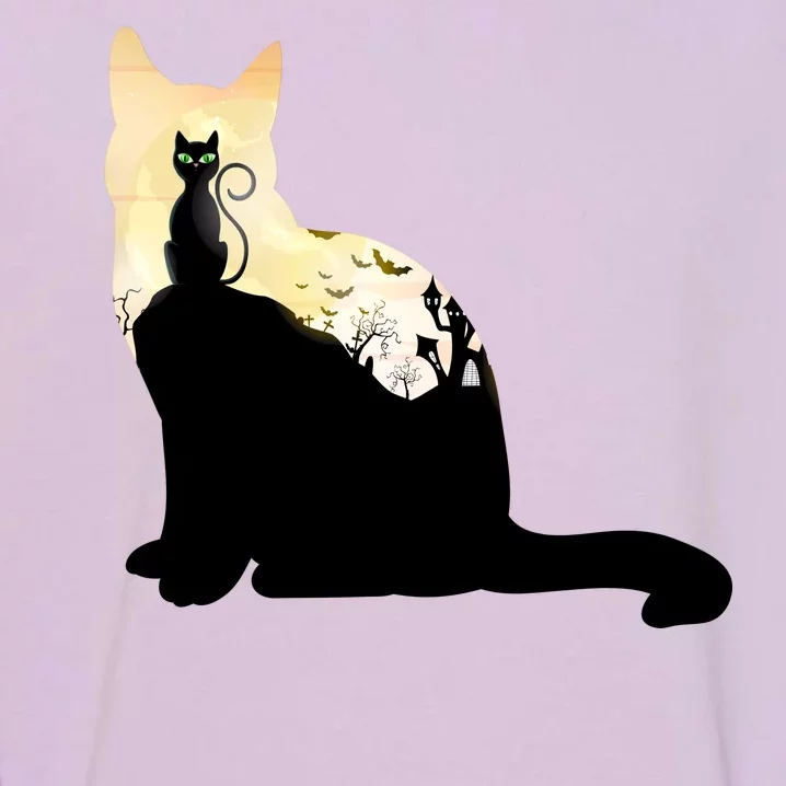 Black Cat Spooky Town Garment-Dyed Sweatshirt