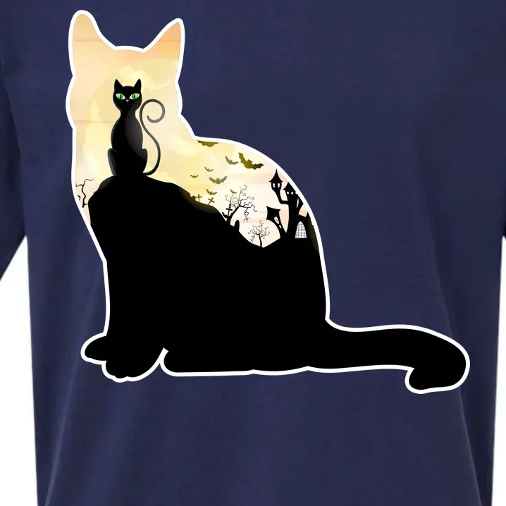 Black Cat Spooky Town Sueded Cloud Jersey T-Shirt