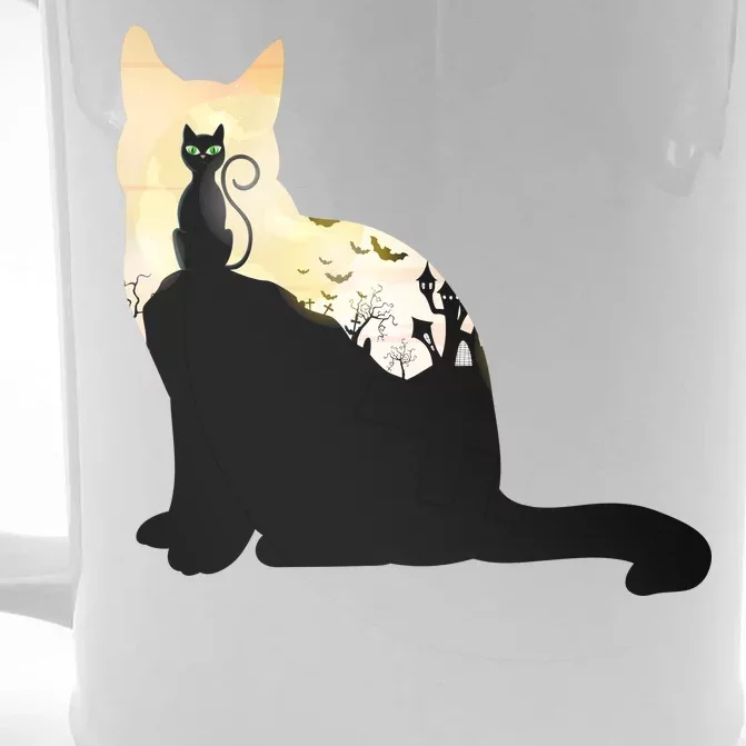 Black Cat Spooky Town Front & Back Beer Stein