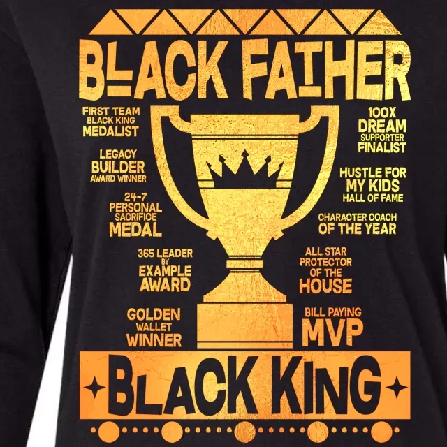 Black Father Black King Womens Cotton Relaxed Long Sleeve T-Shirt