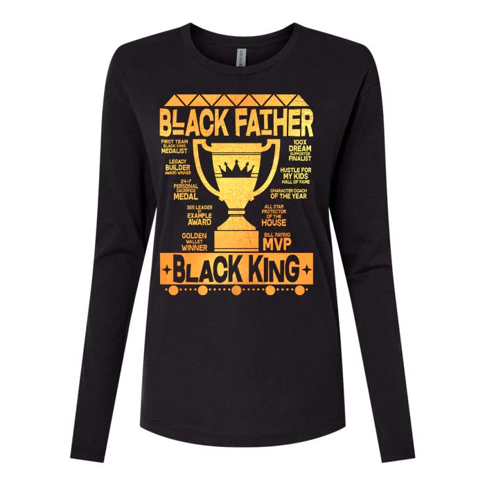 Black Father Black King Womens Cotton Relaxed Long Sleeve T-Shirt