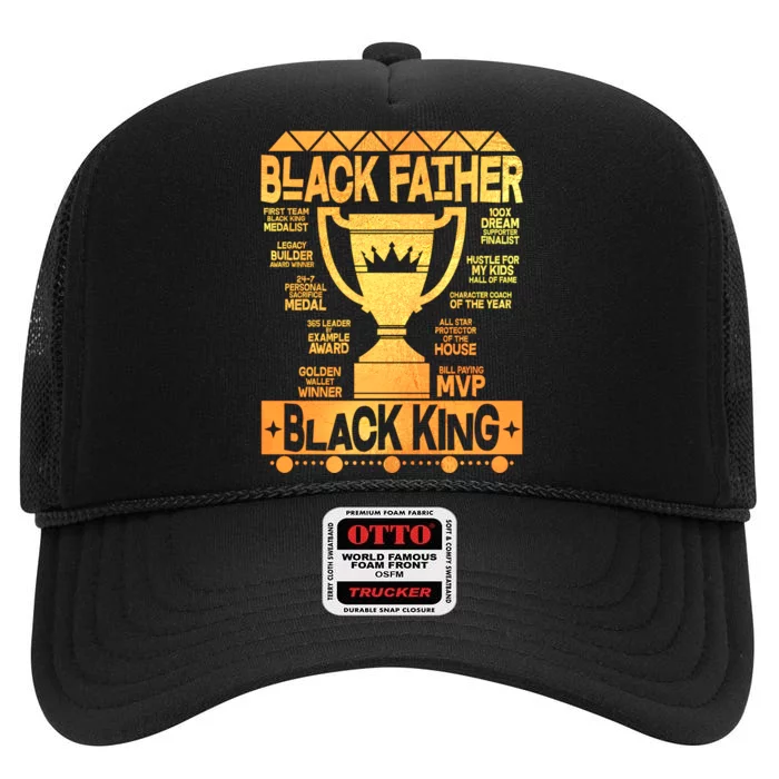 Black Father Black King High Crown Mesh Trucker Hat