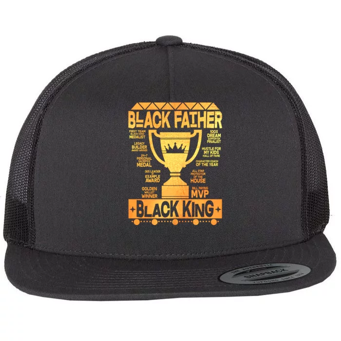 Black Father Black King Flat Bill Trucker Hat