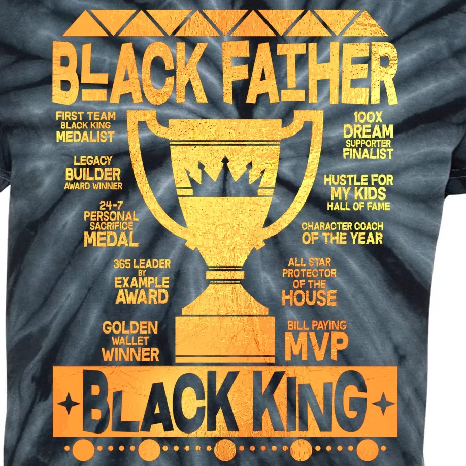 Black Father Black King Kids Tie-Dye T-Shirt