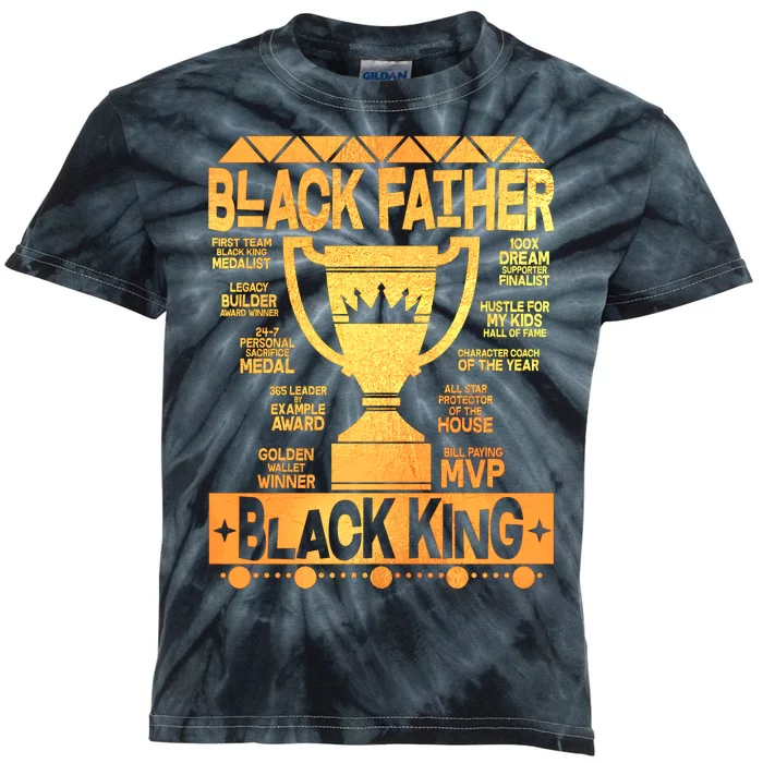 Black Father Black King Kids Tie-Dye T-Shirt