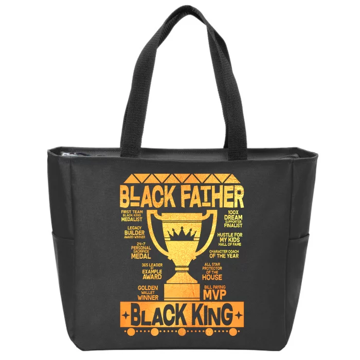 Black Father Black King Zip Tote Bag