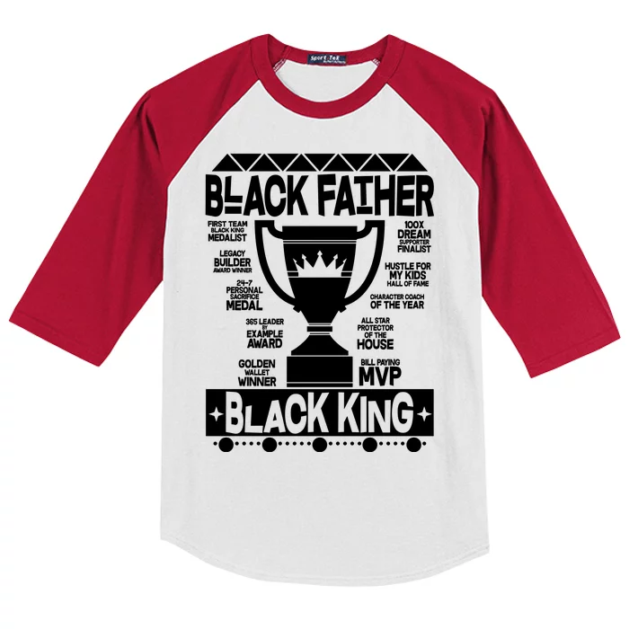 Black Father Black King Kids Colorblock Raglan Jersey