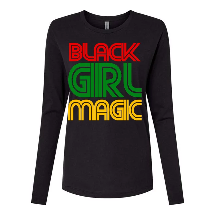 Black Girl Magic Colorful Imprint Womens Cotton Relaxed Long Sleeve T-Shirt