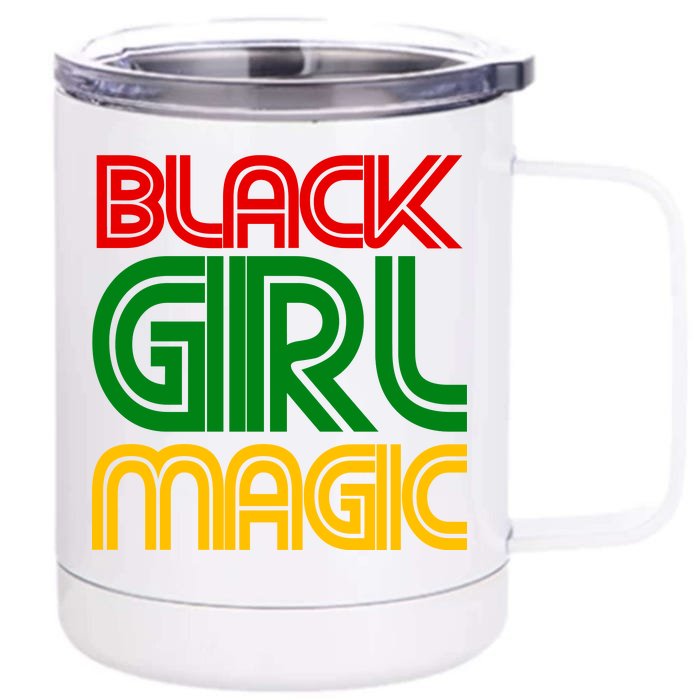 Black Girl Magic Colorful Imprint Front & Back 12oz Stainless Steel Tumbler Cup