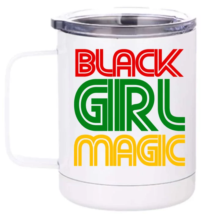 Black Girl Magic Colorful Imprint Front & Back 12oz Stainless Steel Tumbler Cup