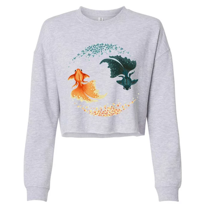 Black Goldfish Cropped Pullover Crew