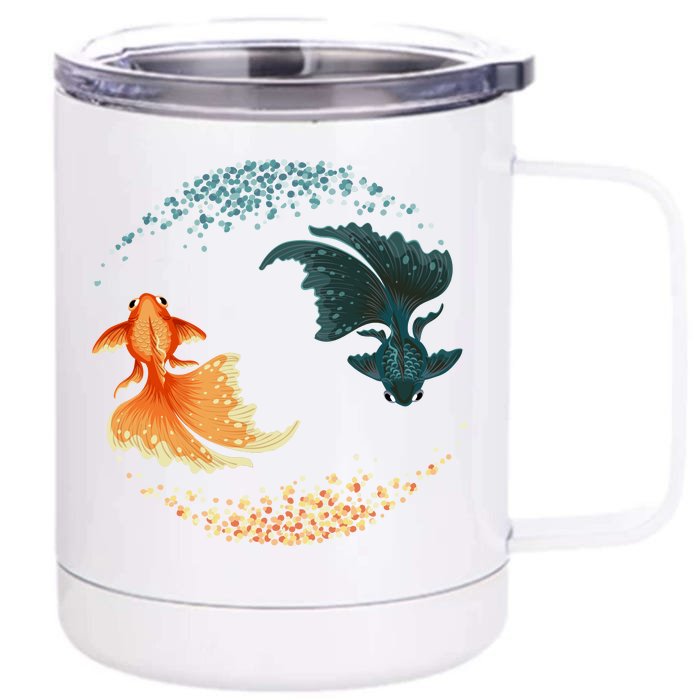 Black Goldfish Front & Back 12oz Stainless Steel Tumbler Cup