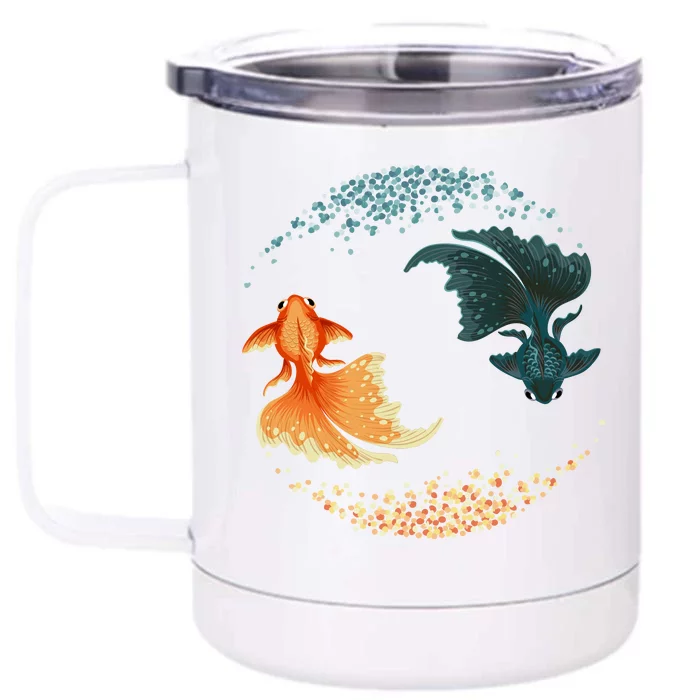 Black Goldfish Front & Back 12oz Stainless Steel Tumbler Cup