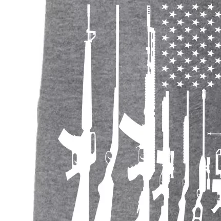 Black Gun American Flag - Rifle Weapon Firearm 2nd Amendment Doggie 3-End Fleece Hoodie