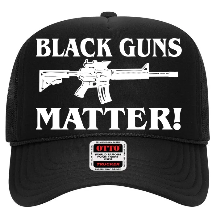 Black Guns Matter AR-15 2nd Amendment High Crown Mesh Trucker Hat