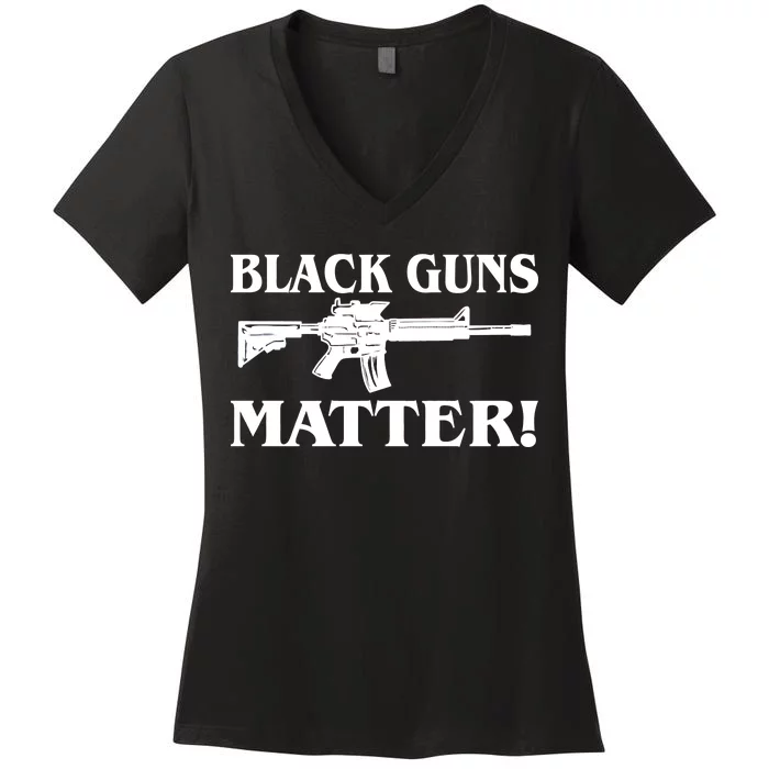 Black Guns Matter AR-15 2nd Amendment Women's V-Neck T-Shirt