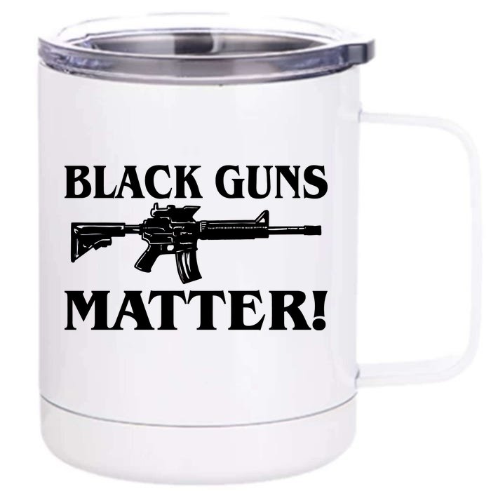 Black Guns Matter AR-15 2nd Amendment Front & Back 12oz Stainless Steel Tumbler Cup