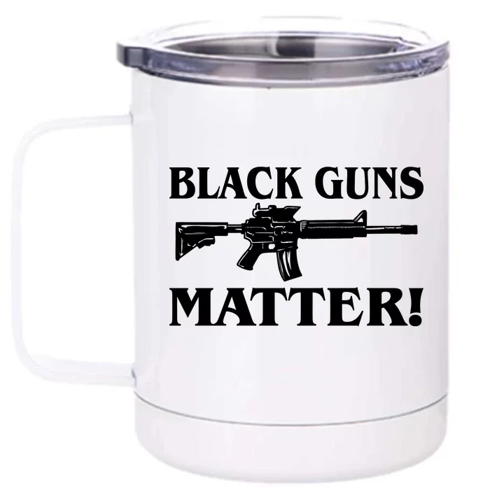 Black Guns Matter AR-15 2nd Amendment Front & Back 12oz Stainless Steel Tumbler Cup