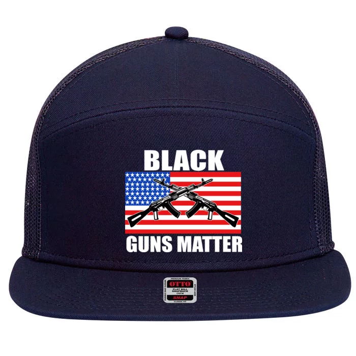 Black Guns Matter USA 2nd Amendment 7 Panel Mesh Trucker Snapback Hat