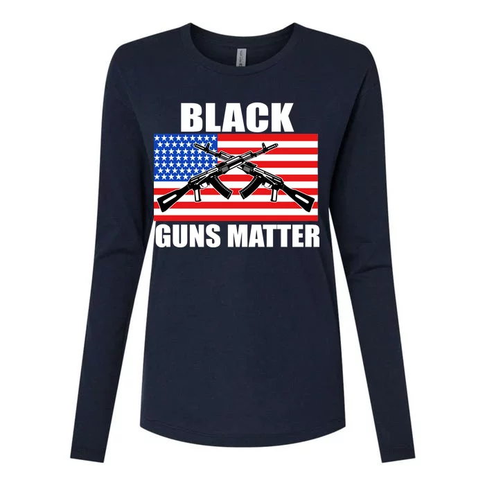 Black Guns Matter USA 2nd Amendment Womens Cotton Relaxed Long Sleeve T-Shirt