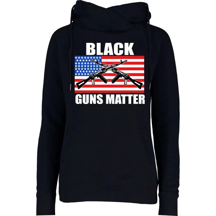 Black Guns Matter USA 2nd Amendment Womens Funnel Neck Pullover Hood