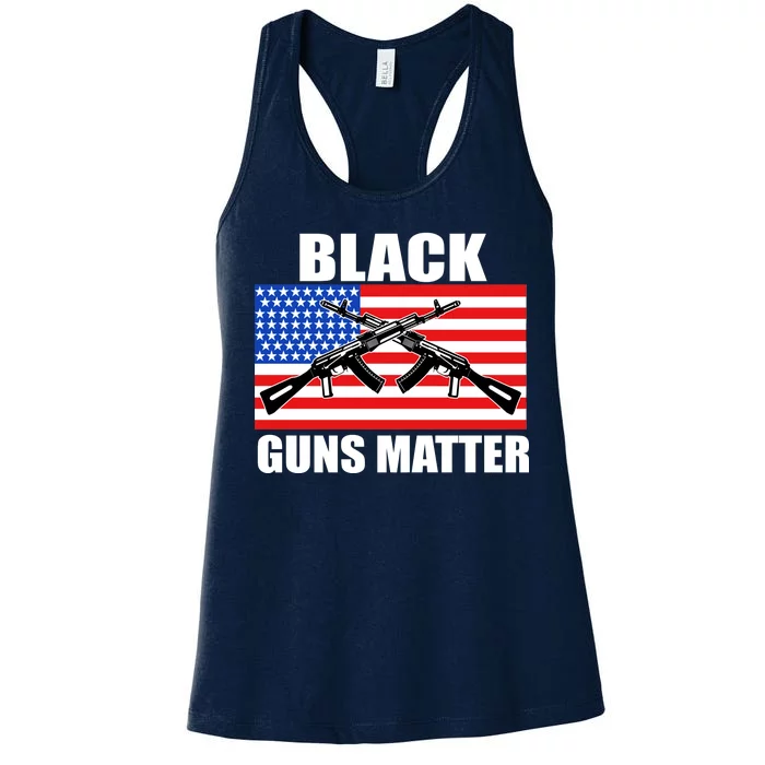 Black Guns Matter USA 2nd Amendment Women's Racerback Tank