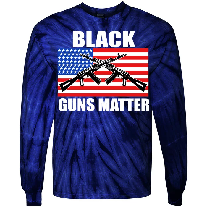 Black Guns Matter USA 2nd Amendment Tie-Dye Long Sleeve Shirt