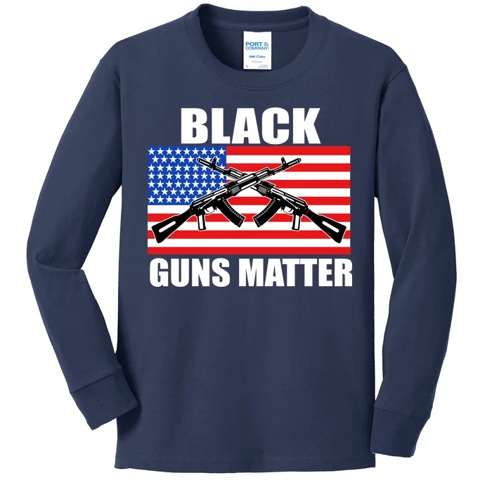 Black Guns Matter USA 2nd Amendment Kids Long Sleeve Shirt