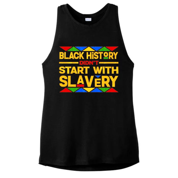 Black History Didn't Start With Slavery Ladies Tri-Blend Wicking Tank